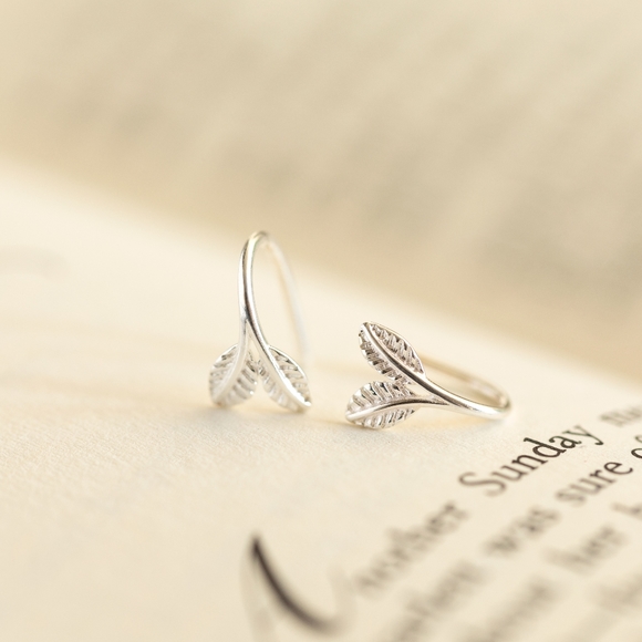 Frosted Leaf Earrings - Only 2 left! - Picture 4 of 10